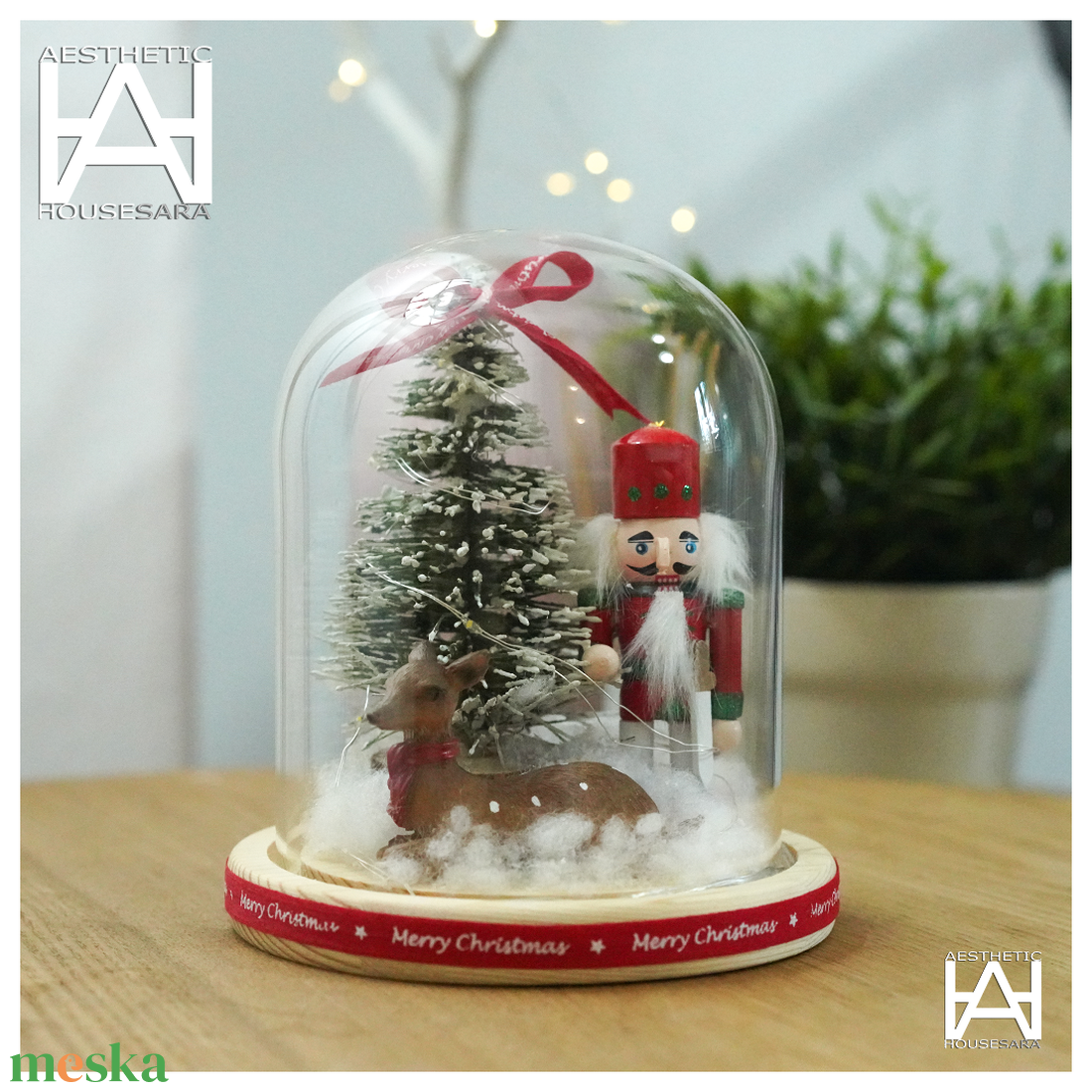Karácsonyi dísz üvegbúrában - karácsony - karácsonyi lakásdekoráció - karácsonyi lakásdíszek - Meska.hu