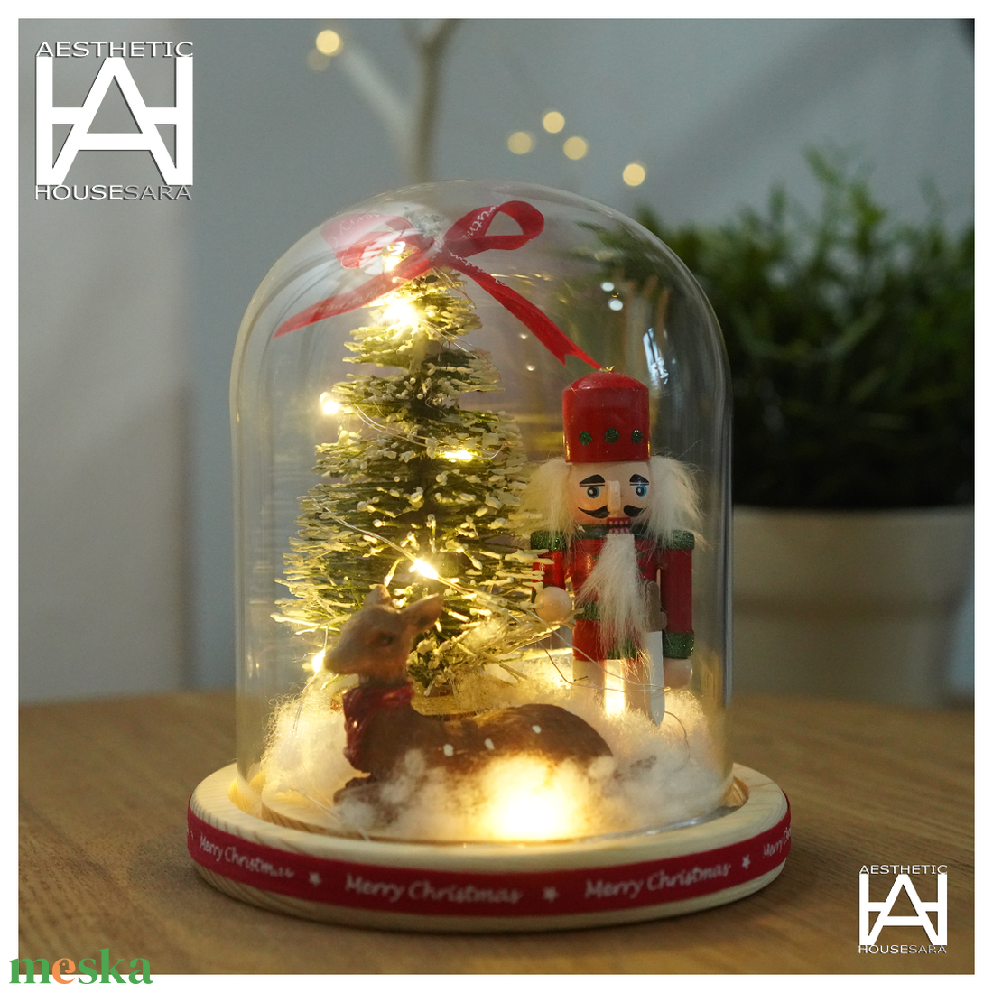 Karácsonyi dísz üvegbúrában - karácsony - karácsonyi lakásdekoráció - karácsonyi lakásdíszek - Meska.hu