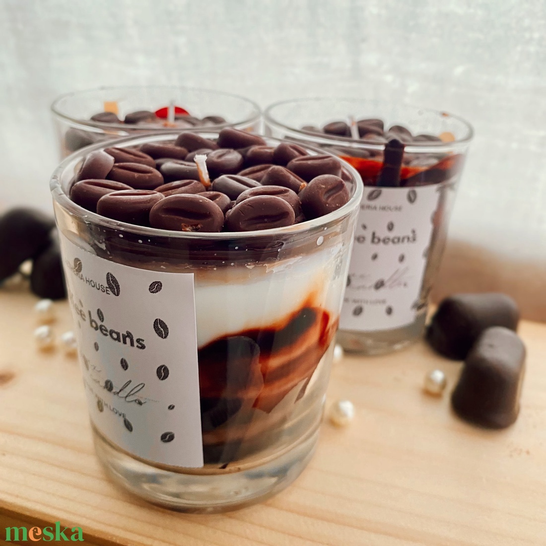 Coffee Beans � Kézműves szójaviasz gyertya kávé illattal, desszert stílusú ajándék kávérajongóknak - otthon & életmód - gyertya, illat, aroma - gyertya - Meska.hu
