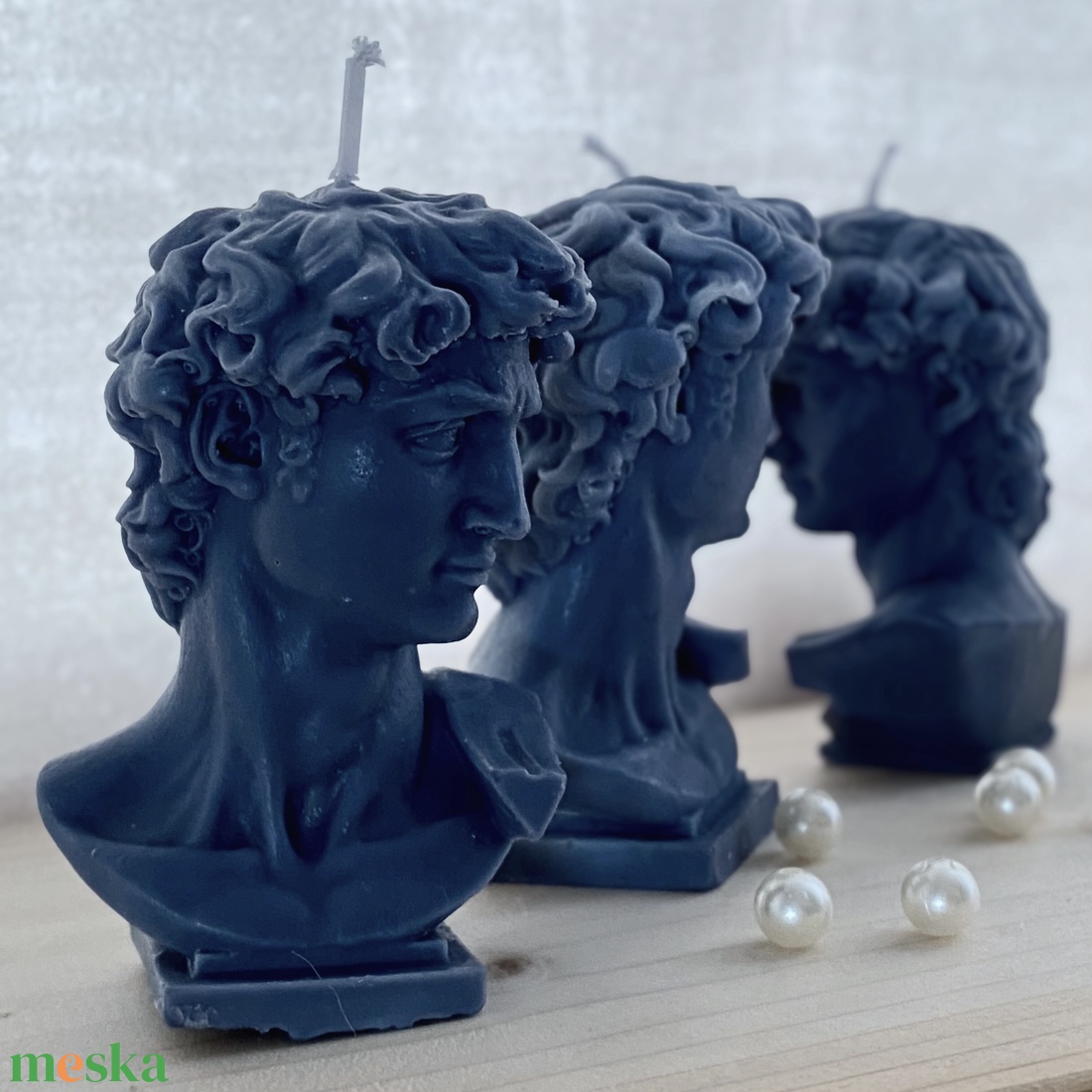 Dávid szobor formagyertya fekete színben � művészi dekor gyertya, különleges ajándék design kedvelőknek - otthon & életmód - gyertya, illat, aroma - gyertya - Meska.hu