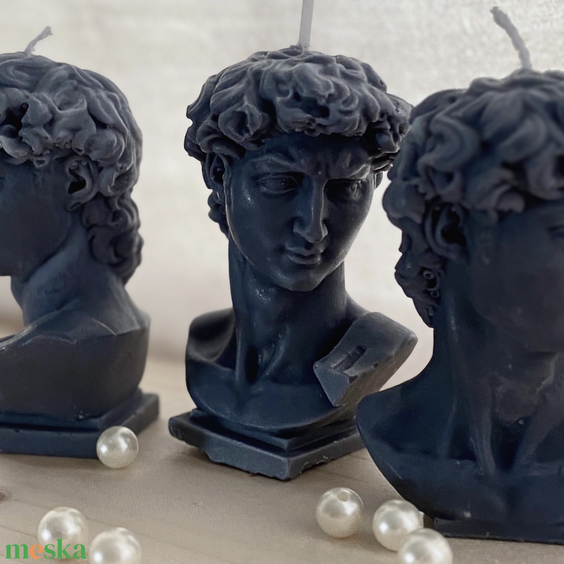 Dávid szobor formagyertya fekete színben � művészi dekor gyertya, különleges ajándék design kedvelőknek - otthon & életmód - gyertya, illat, aroma - gyertya - Meska.hu