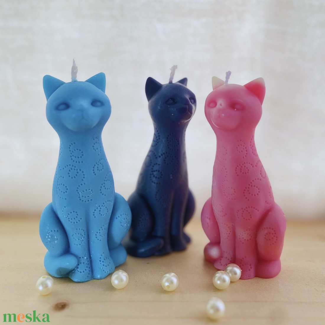 Ülő cicás formagyertya � cuki macskás dekor gyertya választható színekben, ajándék ötlet - otthon & életmód - gyertya, illat, aroma - gyertya - Meska.hu