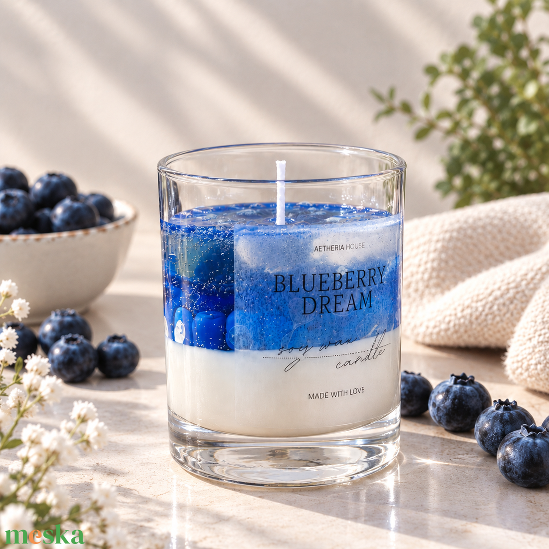 250 ml áfonya illatú szójagyertya � kézműves desszert gyertya gyümölcsökkel � egyedi ajándék - otthon & életmód - gyertya, illat, aroma - gyertya - Meska.hu