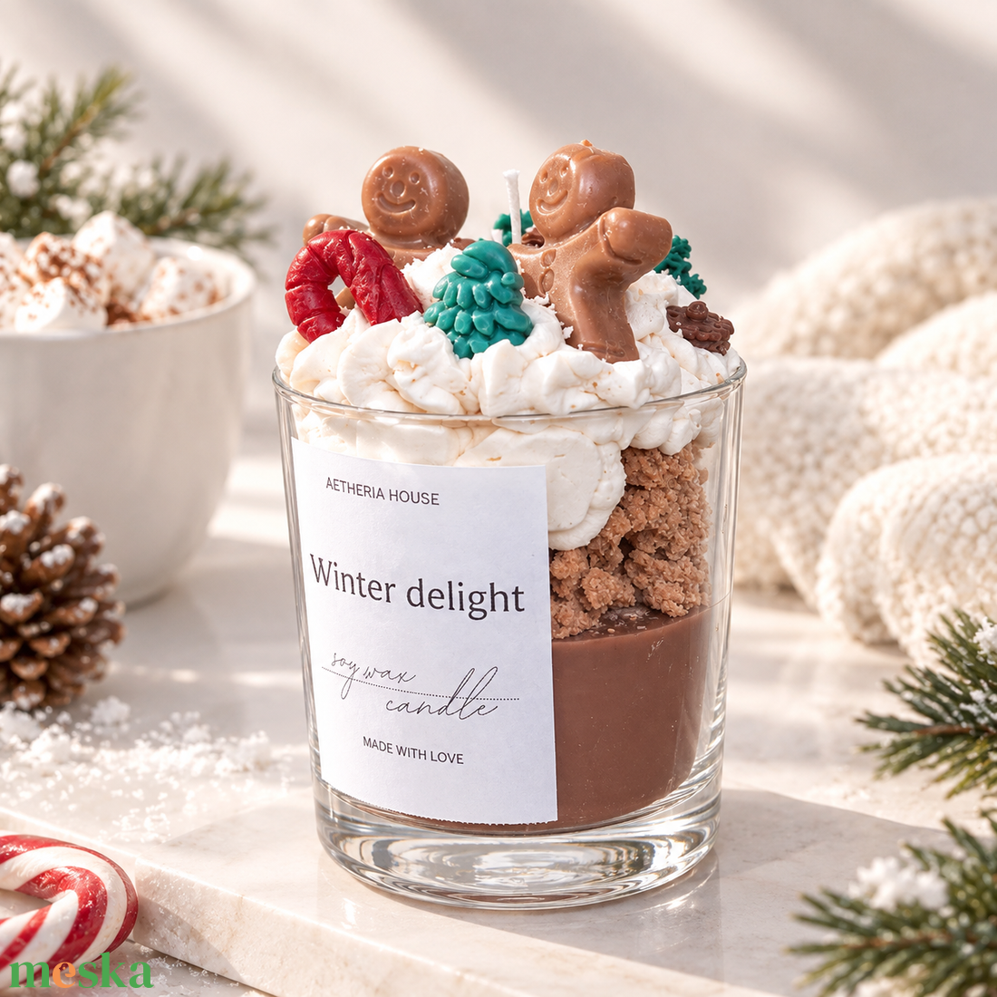 Winter Delight � Karácsonyi kézműves szójagyertya  Aetheria House illatos, természetes gyertya, ajándékötlet - otthon & életmód - gyertya, illat, aroma - gyertya - Meska.hu