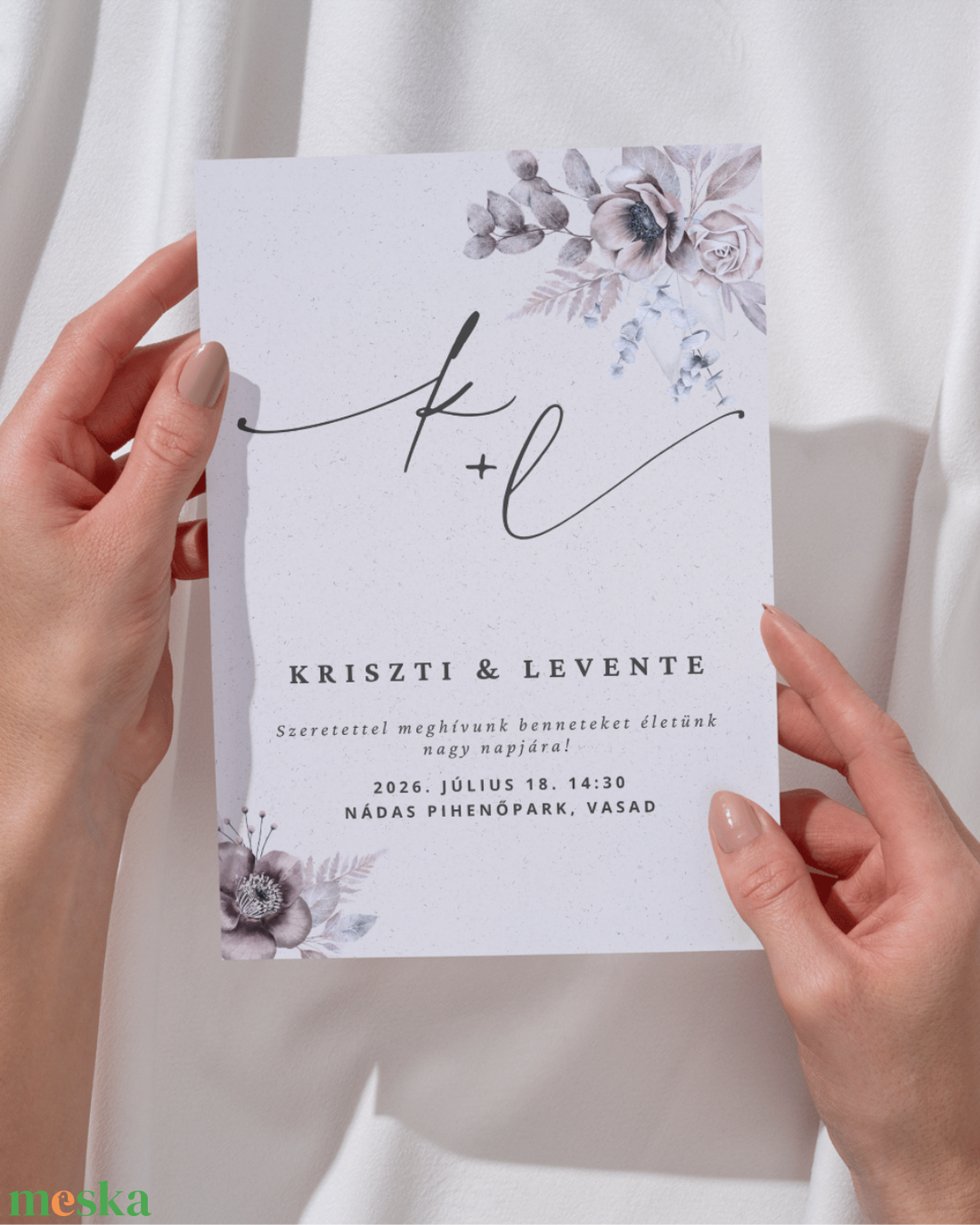 Esküvői meghívó - Dusty rose - esküvő - meghívó & kártya - meghívó - Meska.hu