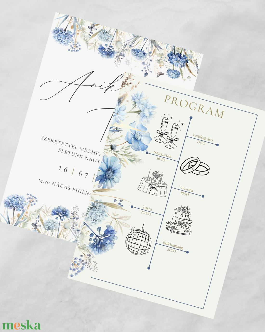 Esküvői meghívó - Hydrangea - esküvő - meghívó & kártya - meghívó - Meska.hu