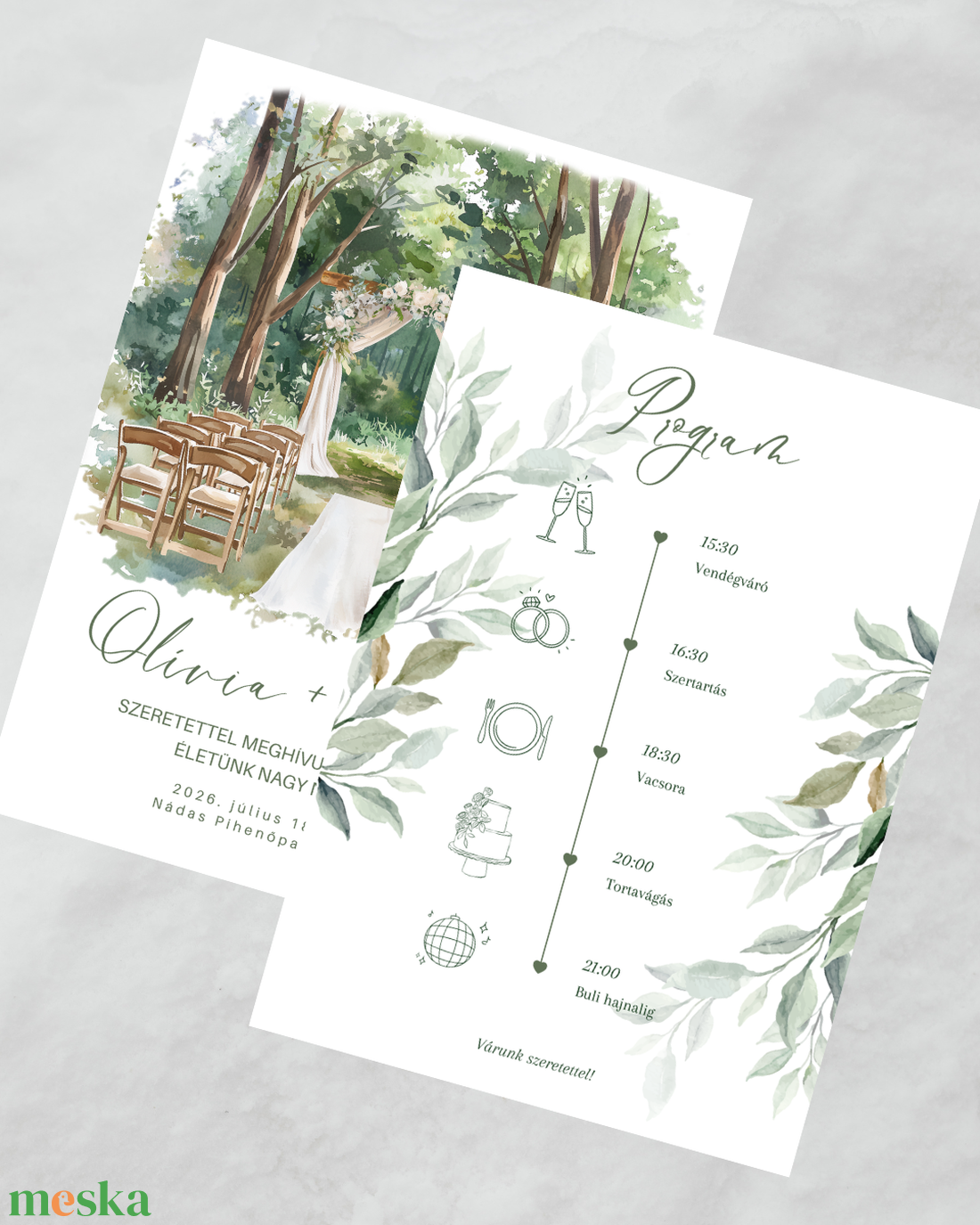 Esküvői meghívó - Forest - esküvő - meghívó & kártya - meghívó - Meska.hu