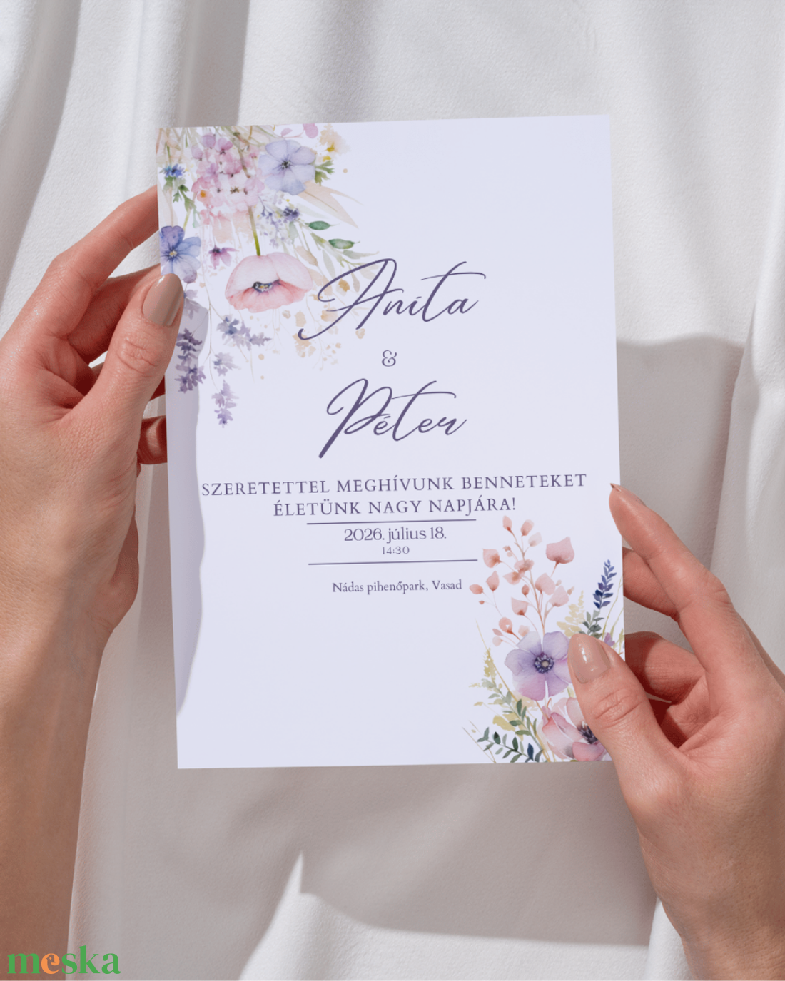 Esküvői meghívó - Floral - esküvő - meghívó & kártya - meghívó - Meska.hu