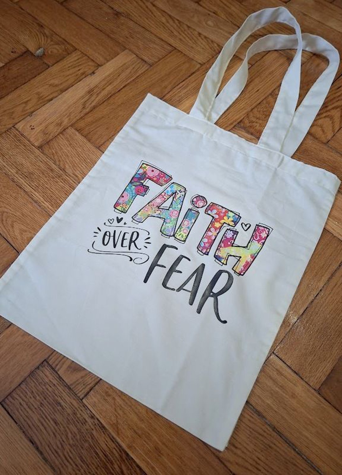 Bibliai igés szatyor - FAITH OVER FEAR-003 -  - Meska.hu