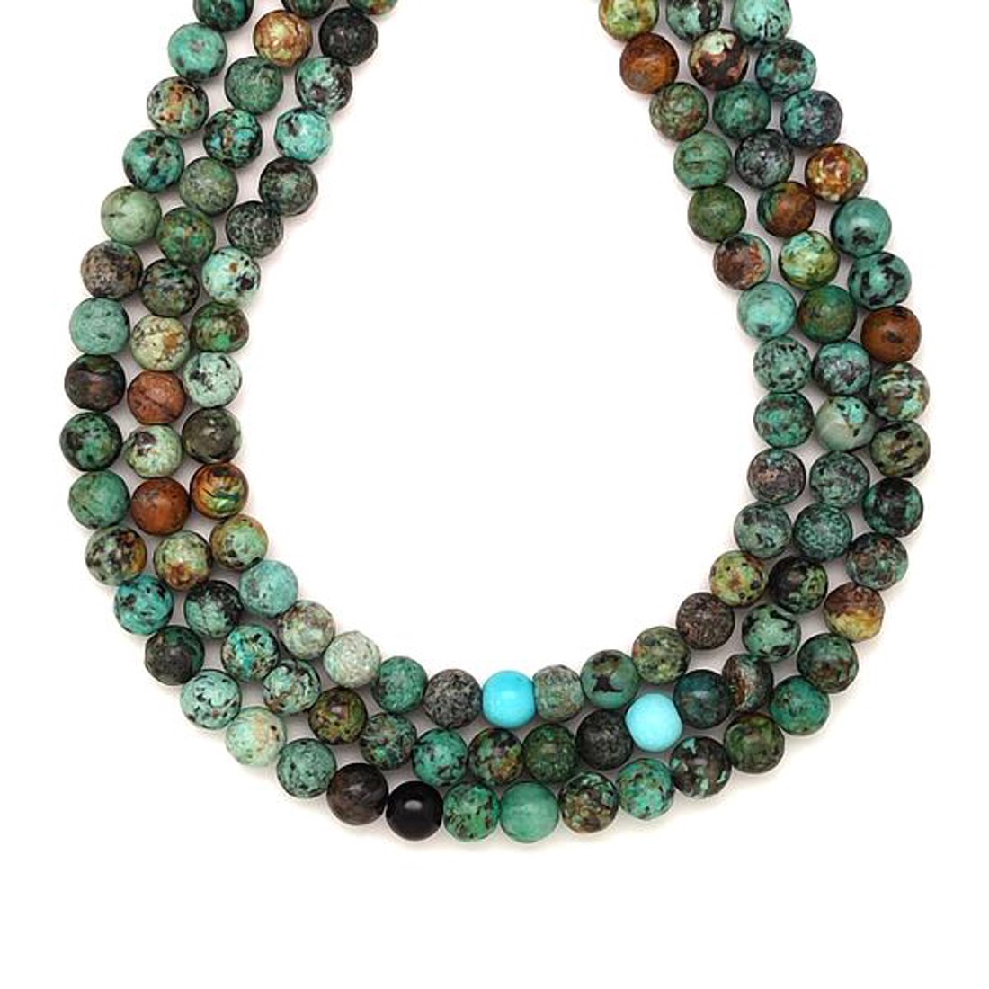 Türkiz afrikai AA golyó 6mm  ékszerkészítő alapanyag (füzér) - kellékek & szerszámok - ásvány alapanyag - ásványfüzér - Meska.hu