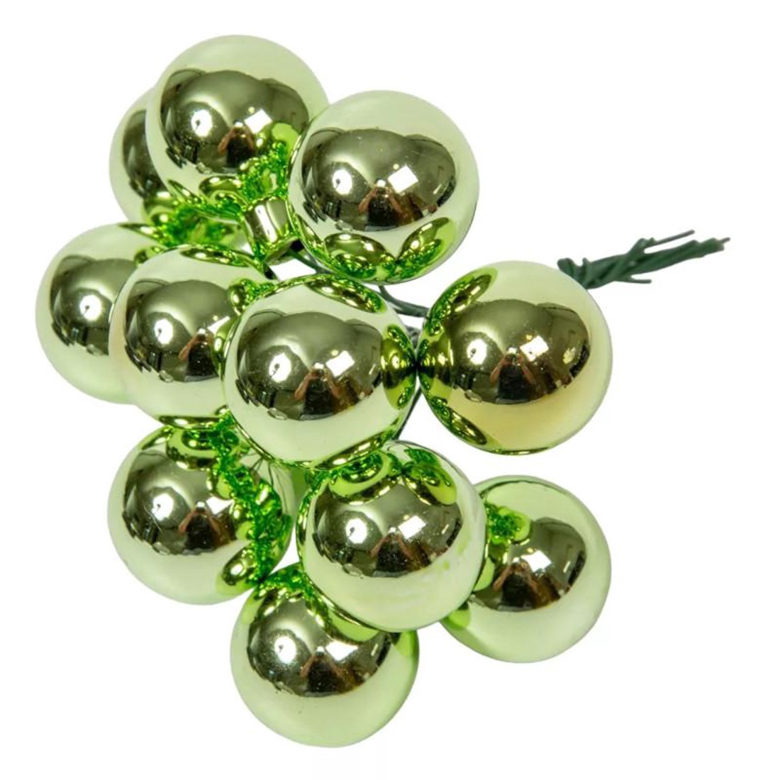 Üveggömb pick 2,5 cm - zöld tea- fényes 12 db - kellékek & szerszámok - dekorációs kellékek - üveggömb pick - Meska.hu