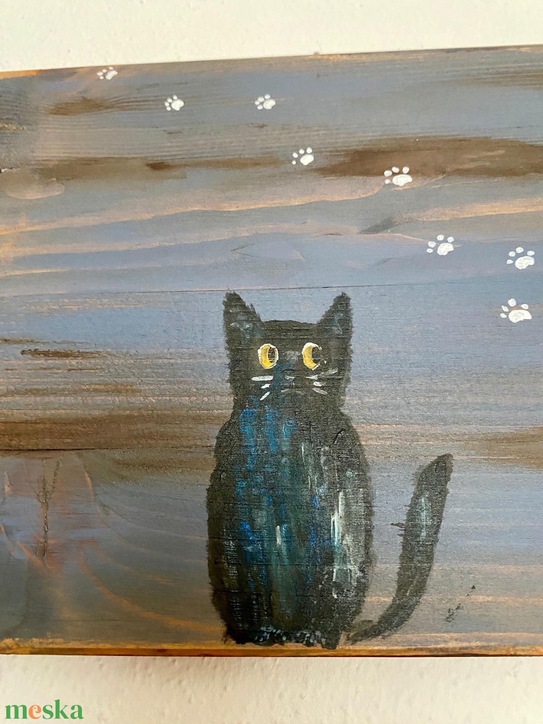 Rusztikus falikép cicával, cica - otthon & életmód - dekoráció - fali és függő dekoráció - falra akasztható dekor - Meska.hu