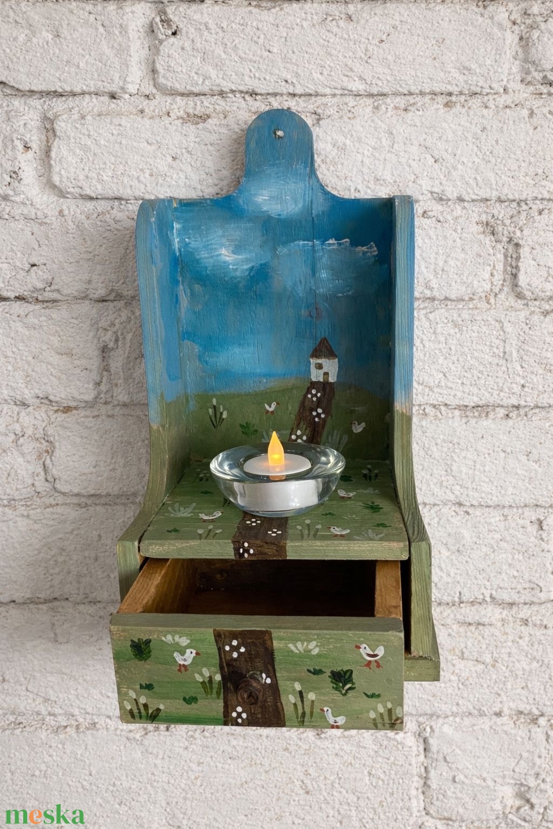 Rusztikus fa mécses - fali mécsestartó - liba - házikó - otthon & életmód - gyertya, illat, aroma - mécses és mécsestartó - Meska.hu