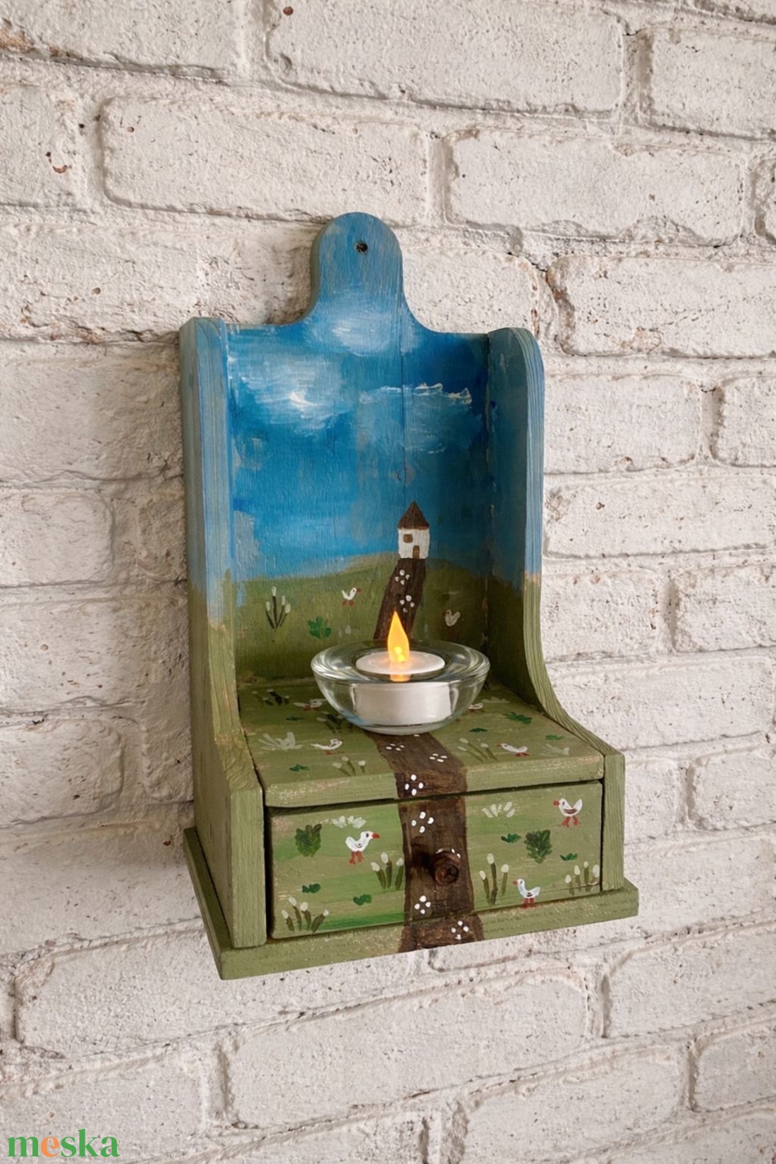 Rusztikus fa mécses - fali mécsestartó - liba - házikó - otthon & életmód - gyertya, illat, aroma - mécses és mécsestartó - Meska.hu