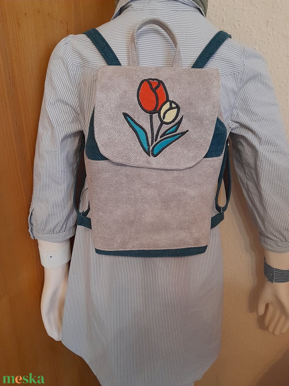 Tulipános kék-barna hátitáska - táska & tok - hátizsák - kishátizsák - Meska.hu Tulipános kék-barna hátitáska - táska & tok - hátizsák - kishátizsák - Meska.hu