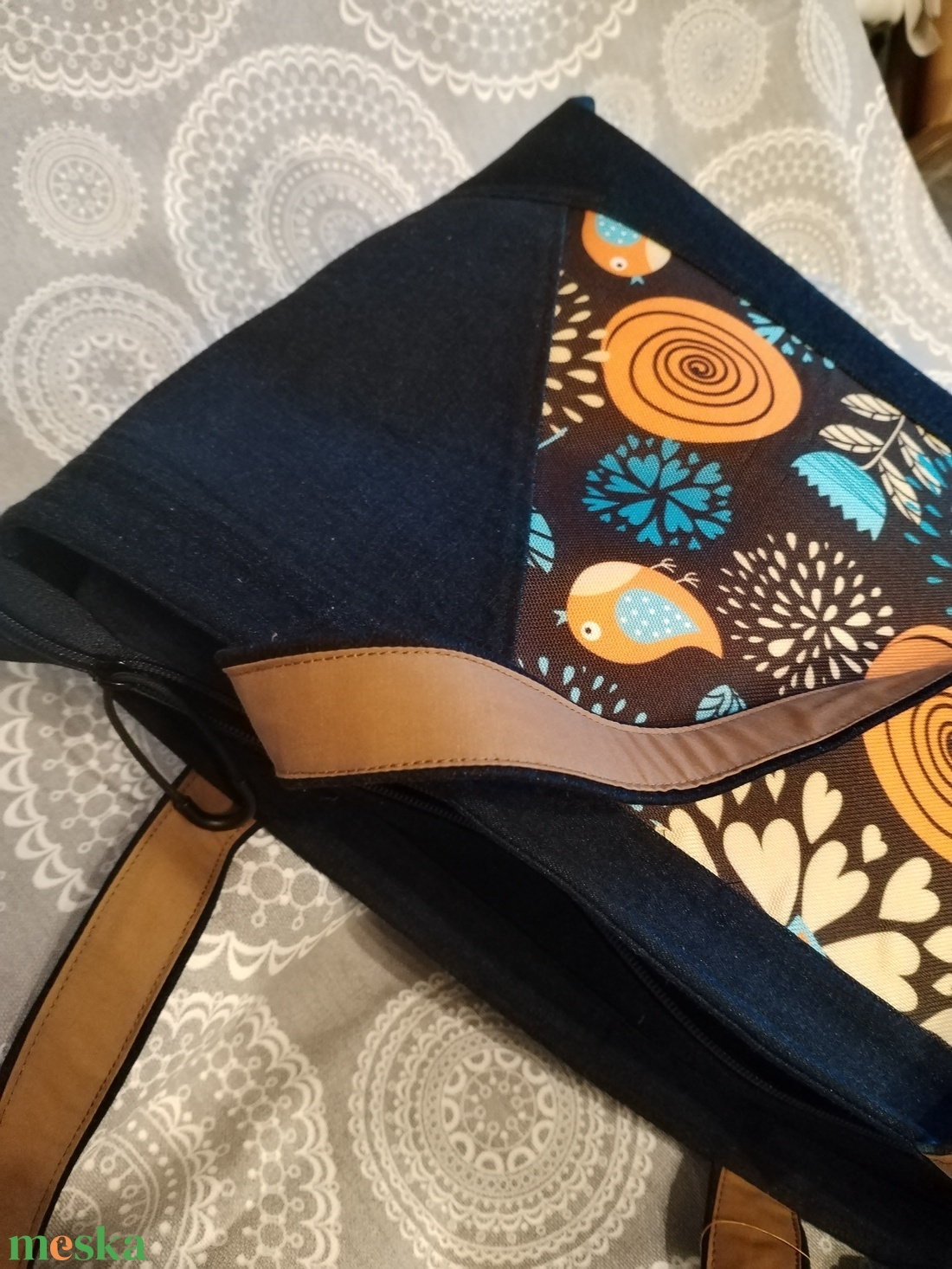 farmertáska vízhatlan textilbetéttel - táska & tok - kézitáska & válltáska - válltáska - Meska.hu