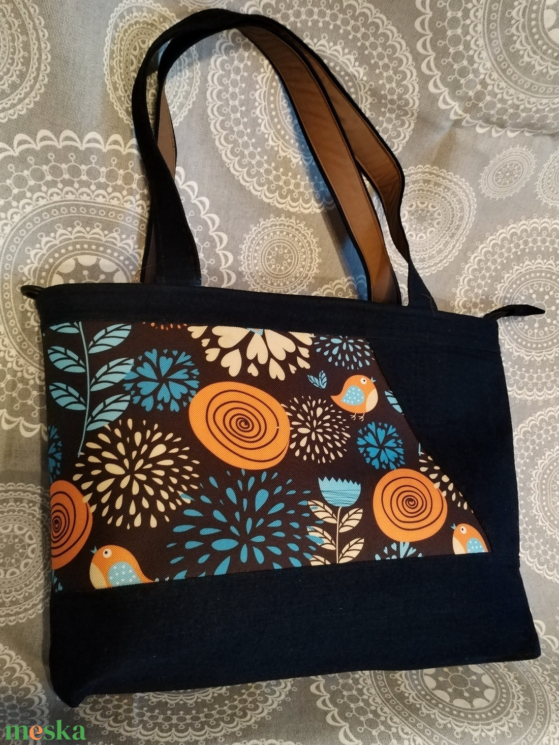 farmertáska vízhatlan textilbetéttel - táska & tok - kézitáska & válltáska - válltáska - Meska.hu