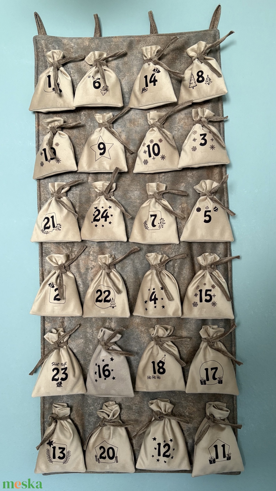 Textil adventi naptár  - karácsony - adventi díszek - adventi naptár - Meska.hu