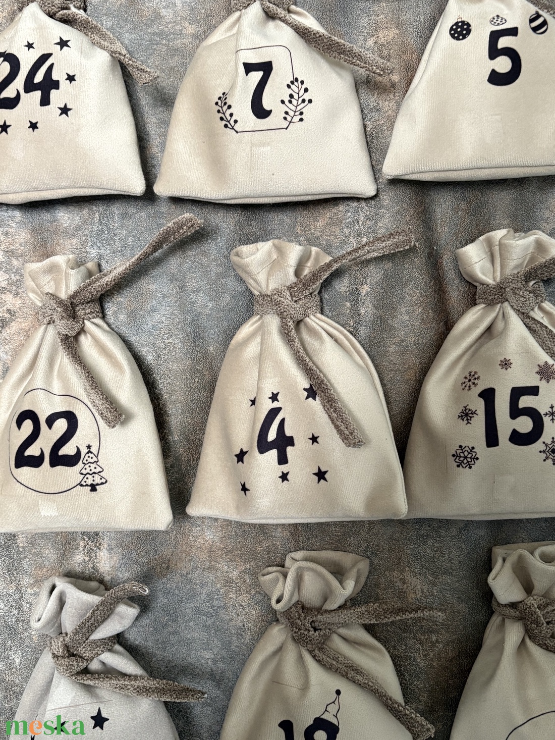 Textil adventi naptár  - karácsony - adventi díszek - adventi naptár - Meska.hu