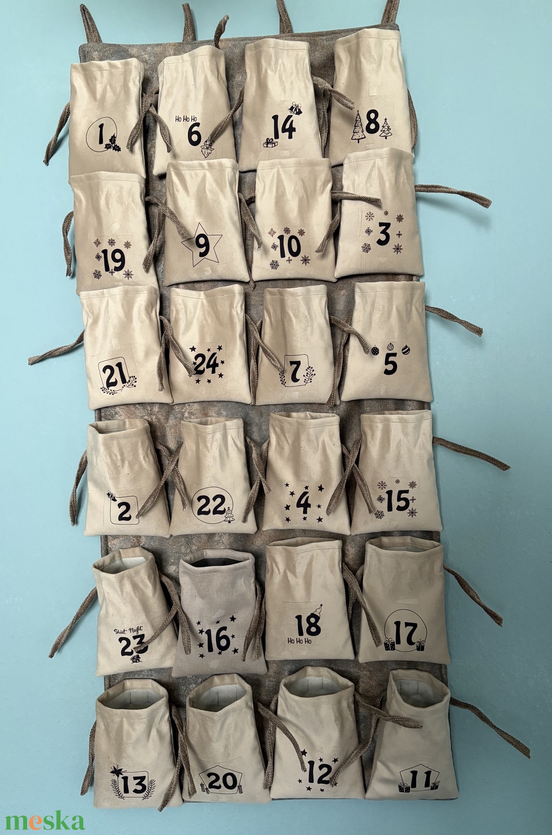 Textil adventi naptár  - karácsony - adventi díszek - adventi naptár - Meska.hu