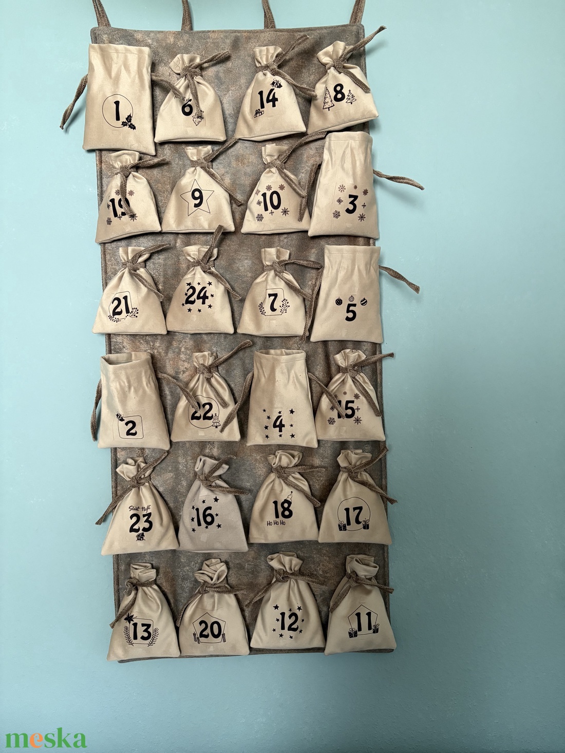 Textil adventi naptár  - karácsony - adventi díszek - adventi naptár - Meska.hu