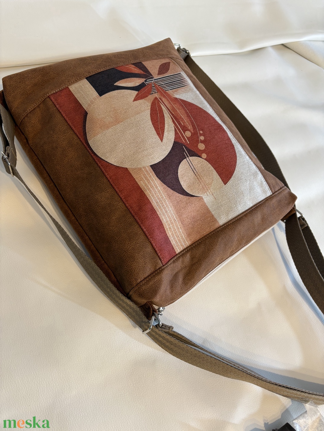 Barna, modern mintás 2 in 1 táska - táska & tok - hátizsák - hátizsák - Meska.hu