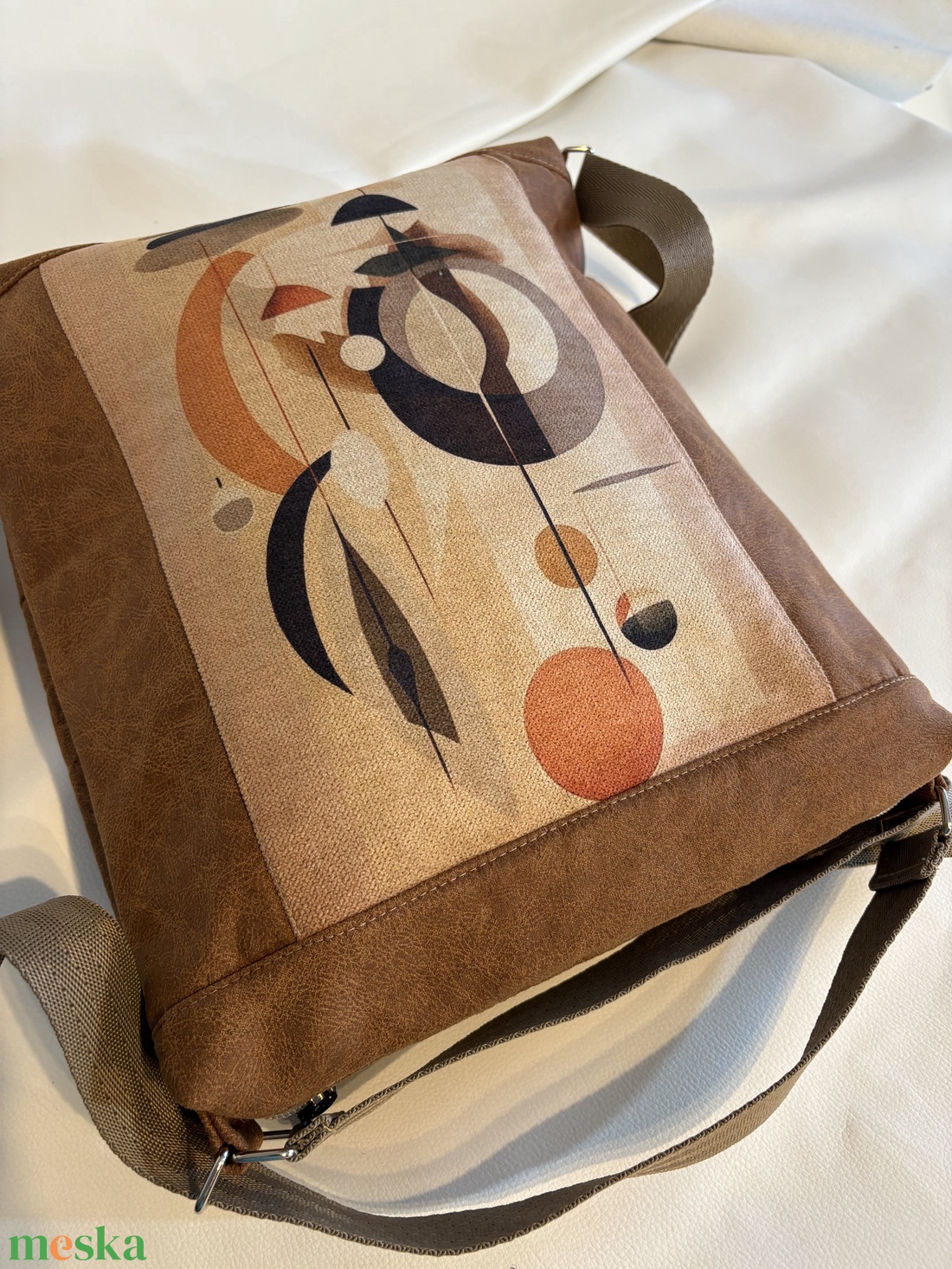 Barna, modern mintás 2 in 1 táska - táska & tok - hátizsák - hátizsák - Meska.hu