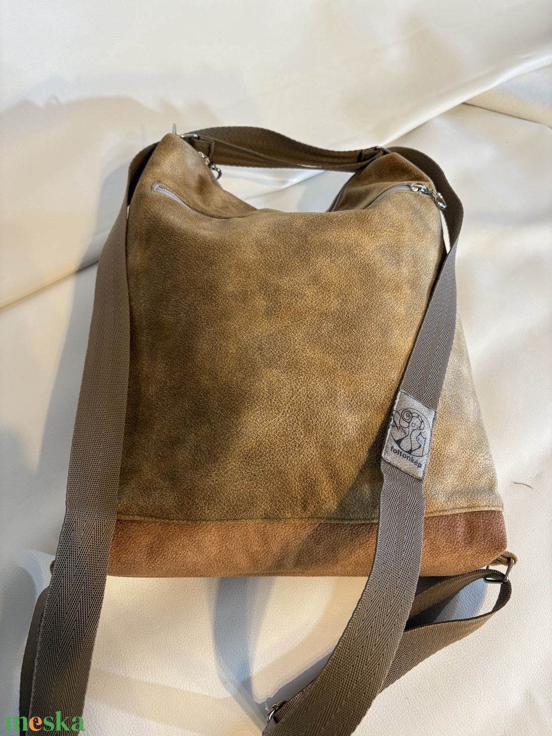 Barna, cica mintás 2 in 1 táska - táska & tok - hátizsák - hátizsák - Meska.hu