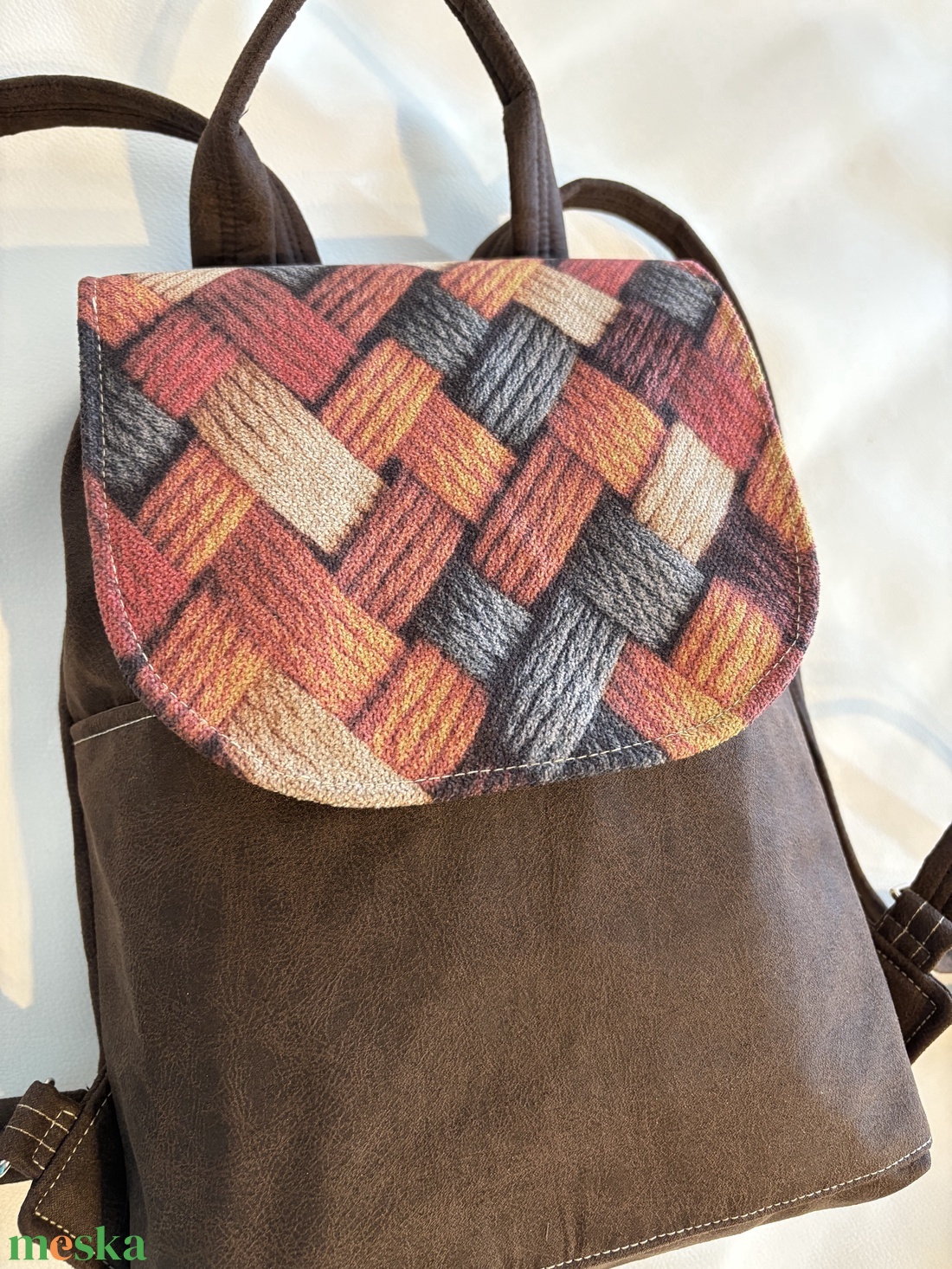 hátitáska �szövéssel - táska & tok - hátizsák - kishátizsák - Meska.hu