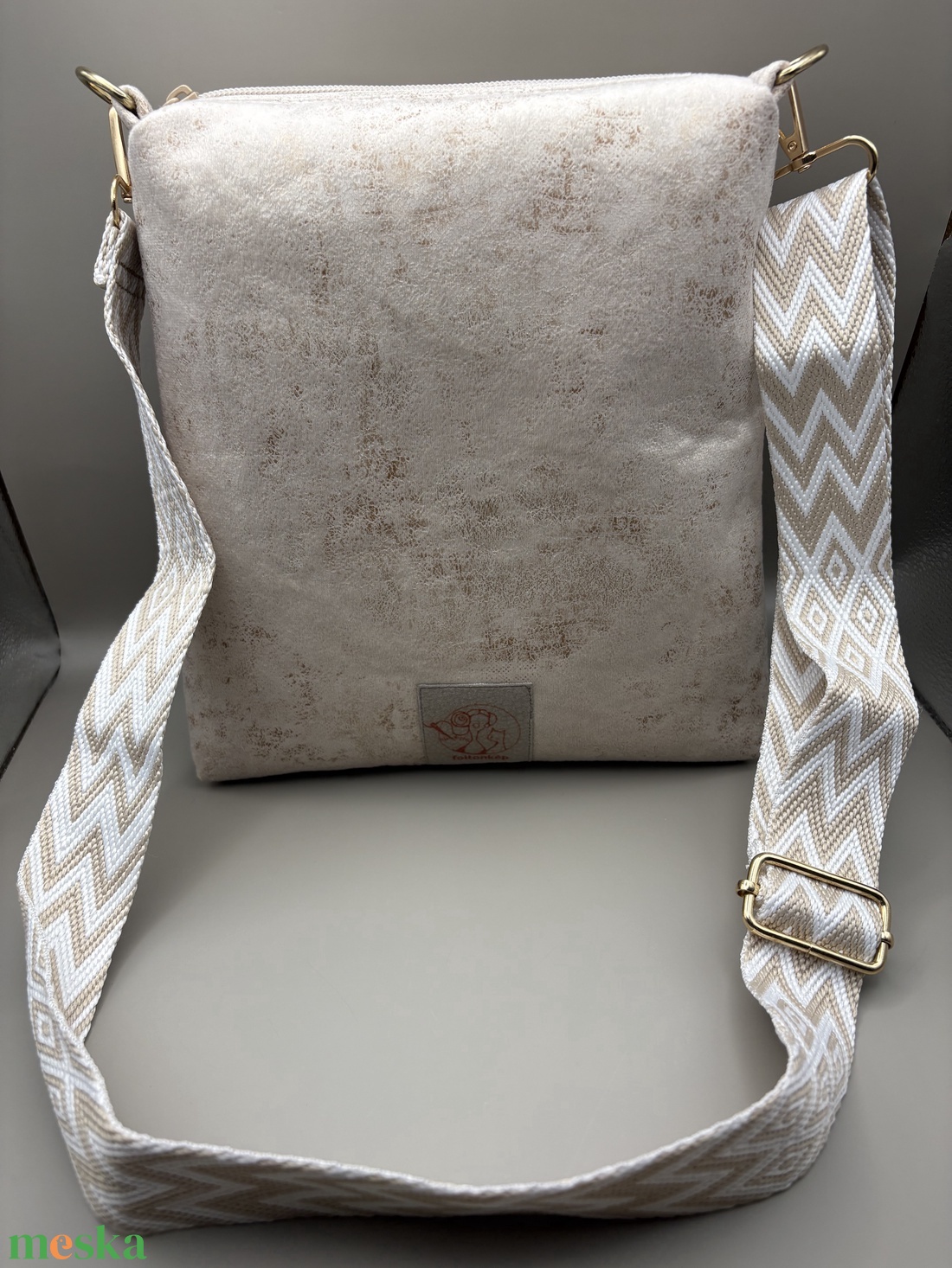 Beige oldaltáska  - táska & tok - kézitáska & válltáska - kézitáska - Meska.hu