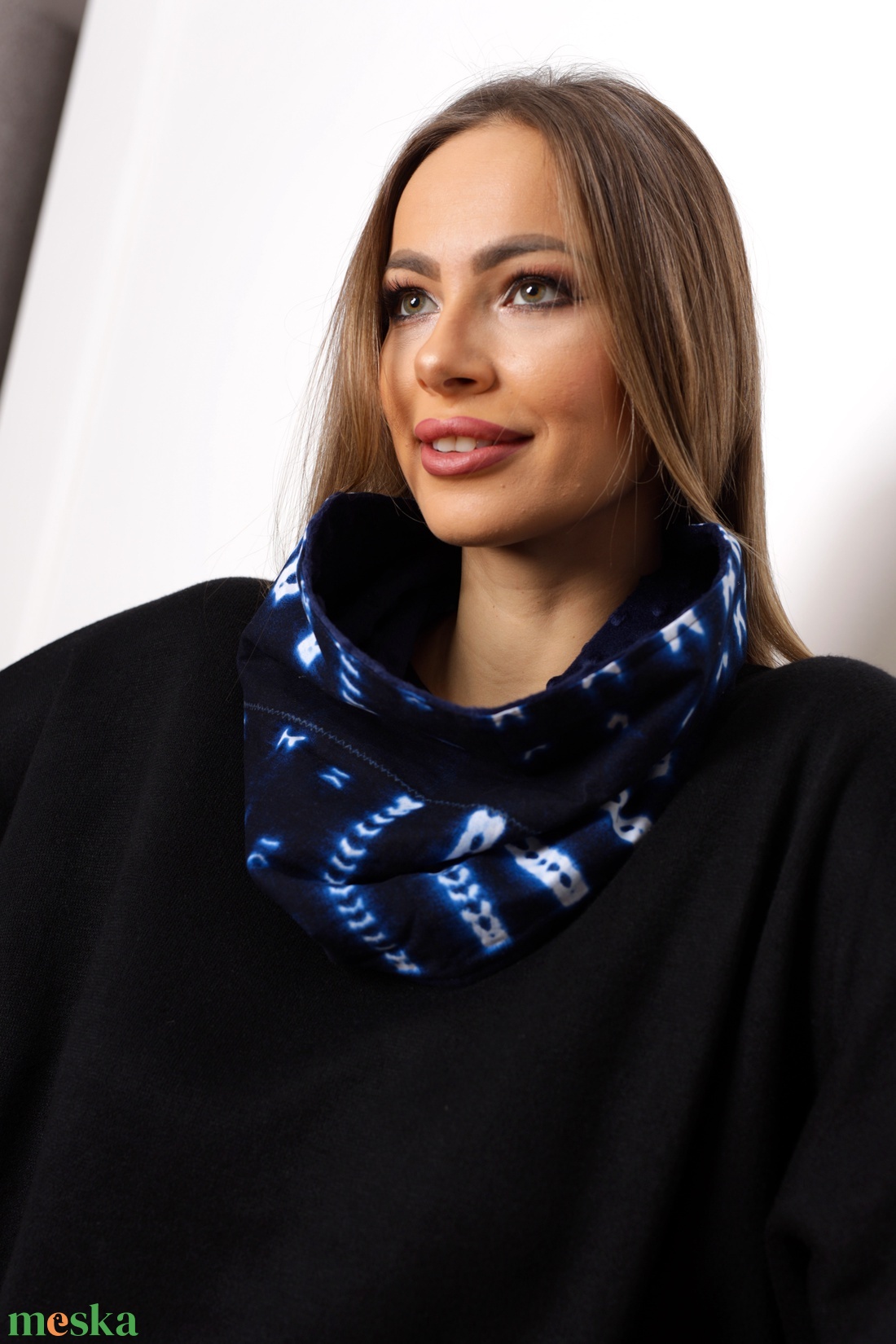 Indigó csősál - ruha & divat - sál, sapka, kendő - sál - Meska.hu