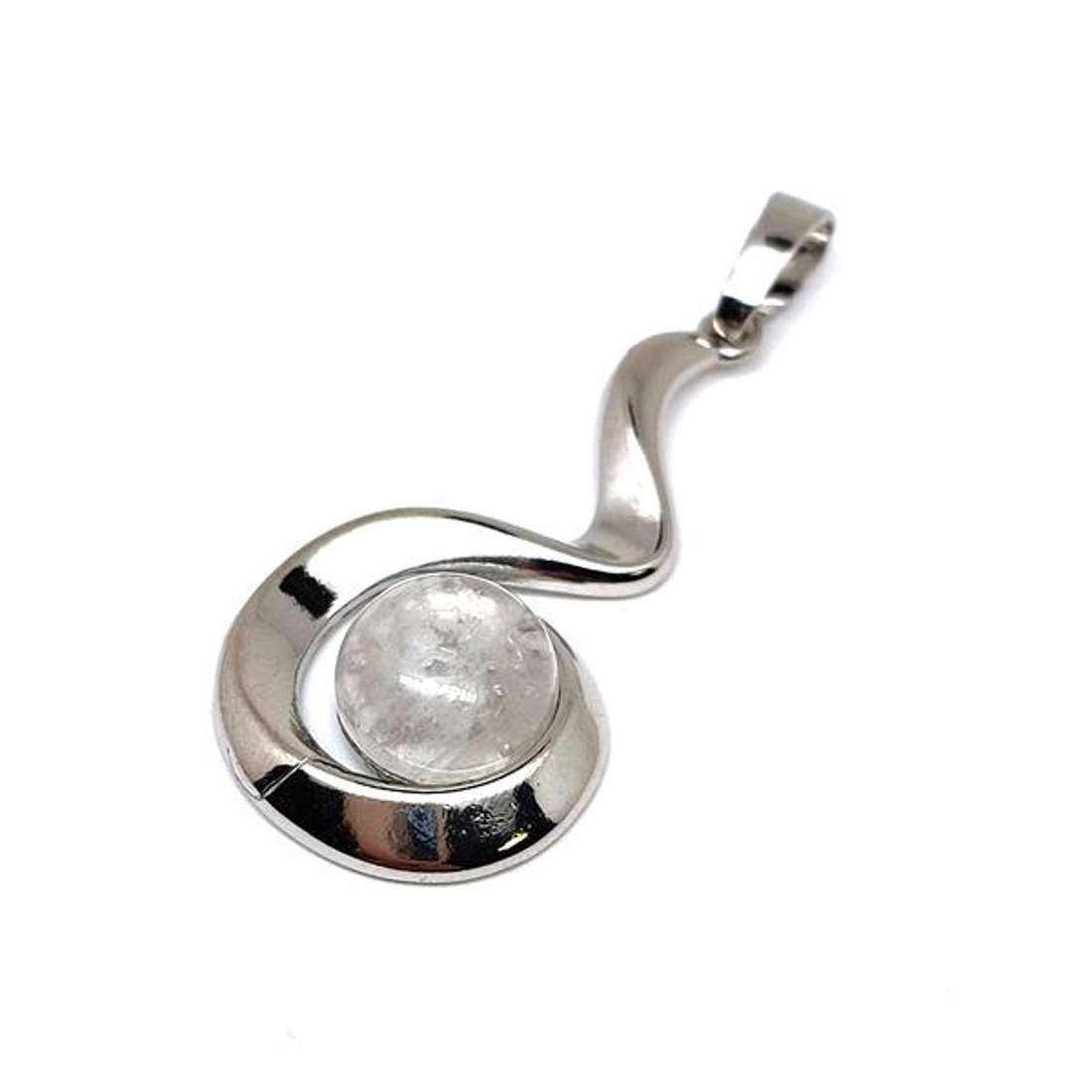 Spirál medál fém Hegyikristály 2x3,5cm - ékszer - nyaklánc - medál - Meska.hu