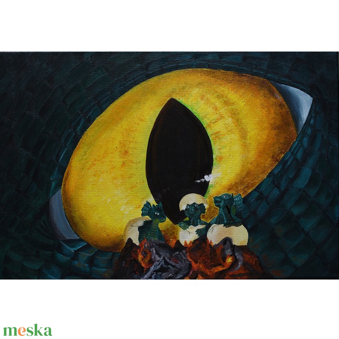 Lángoló bölcső - művészet - festmény - akril - Meska.hu
