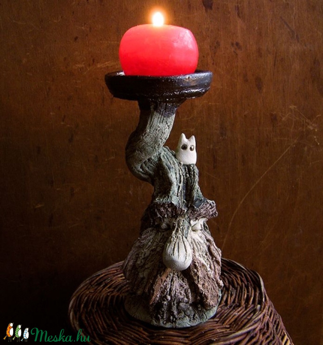 Borongár apó kerámia mécsestartó -  - Meska.hu