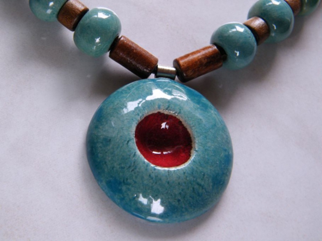 Türkiz kerámia nyaklánc -  - Meska.hu