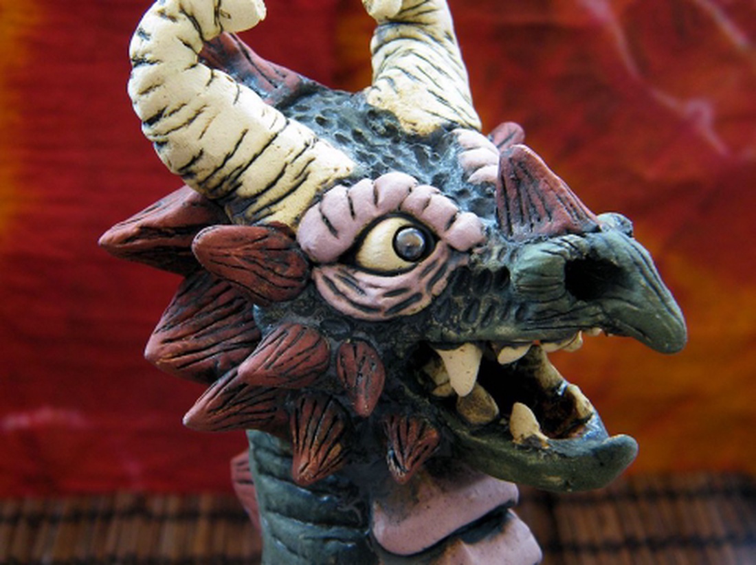 Füstölőtartó kerámia sárkány -  - Meska.hu