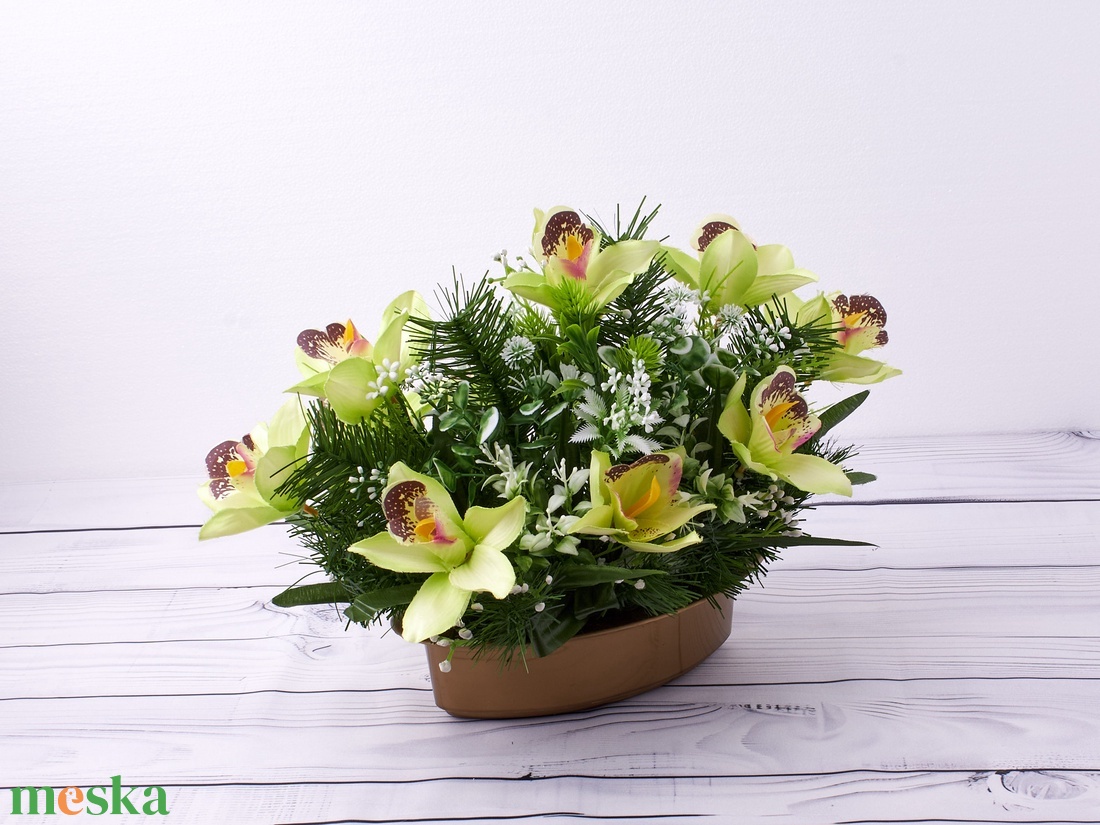 Zöld orchideás temetői tál - otthon & életmód - vallás - temetkezési tárgy - Meska.hu Zöld orchideás temetői tál - otthon & életmód - vallás - temetkezési tárgy - Meska.hu