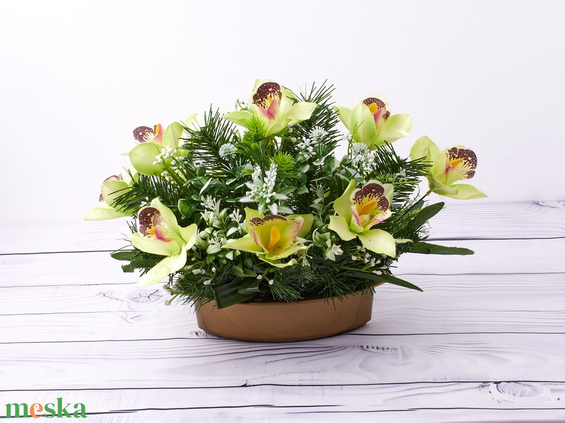 Zöld orchideás temetői tál - otthon & életmód - vallás - temetkezési tárgy - Meska.hu Zöld orchideás temetői tál - otthon & életmód - vallás - temetkezési tárgy - Meska.hu