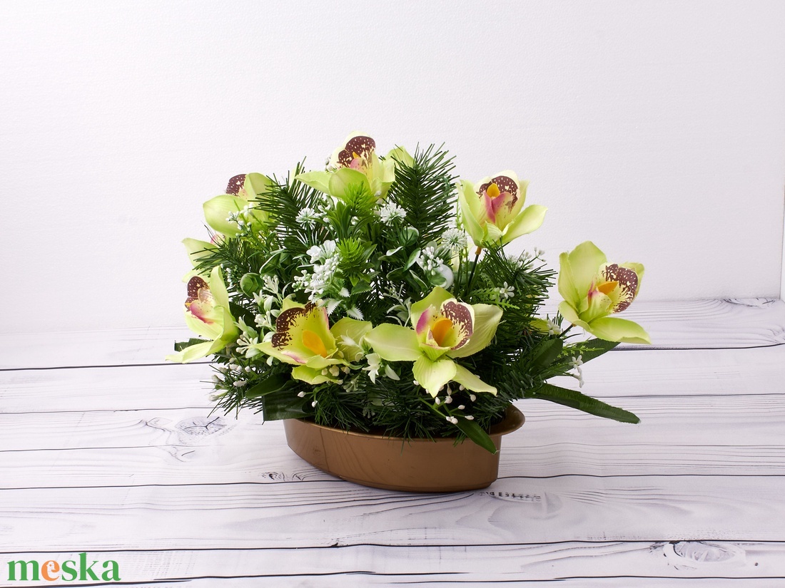 Zöld orchideás temetői tál - otthon & életmód - vallás - temetkezési tárgy - Meska.hu Zöld orchideás temetői tál - otthon & életmód - vallás - temetkezési tárgy - Meska.hu