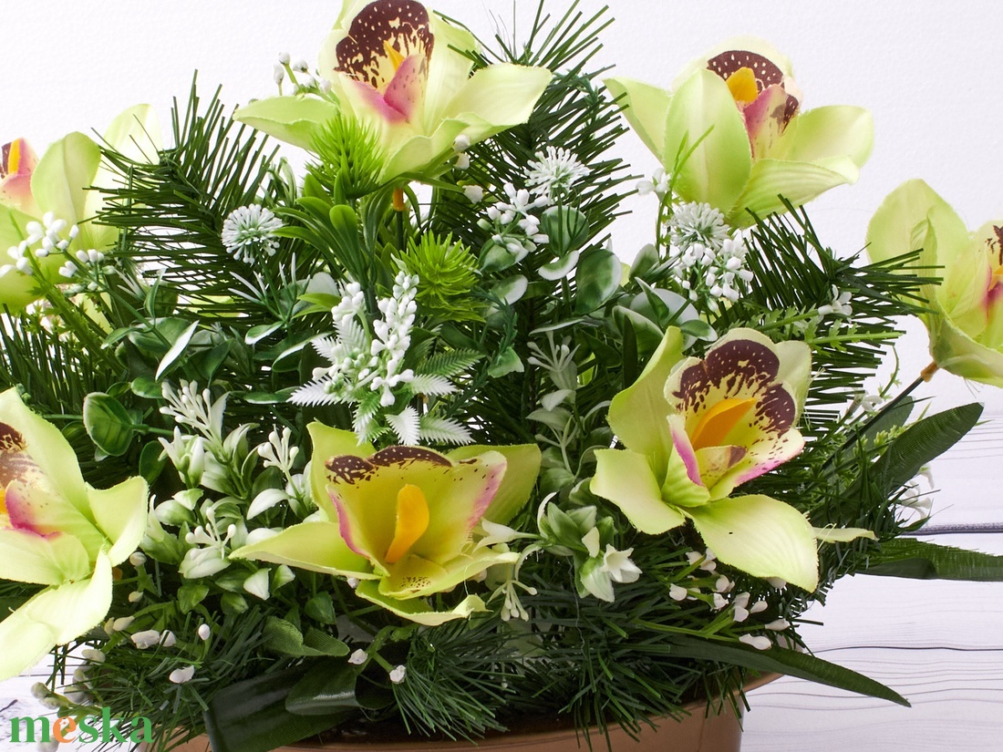 Zöld orchideás temetői tál - otthon & életmód - vallás - temetkezési tárgy - Meska.hu Zöld orchideás temetői tál - otthon & életmód - vallás - temetkezési tárgy - Meska.hu