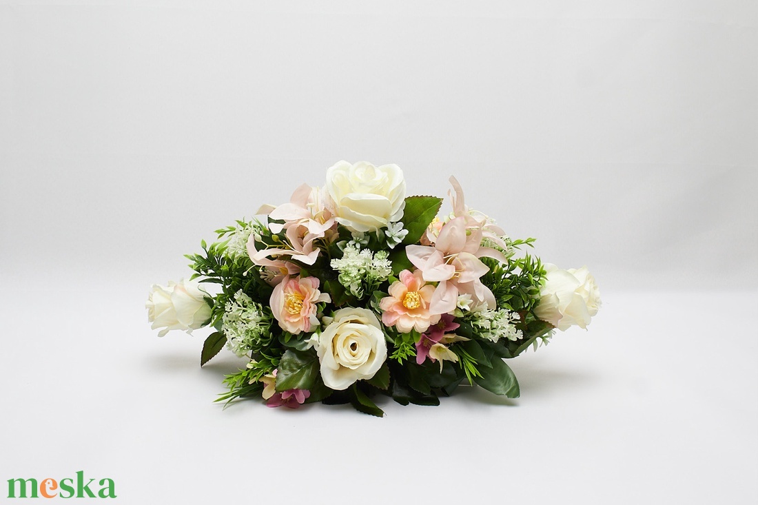 Pasztell Elegancia � Finom Virágkompozíció Otthonod Díszére - otthon & életmód - dekoráció - asztal és polc dekoráció - asztaldísz - Meska.hu