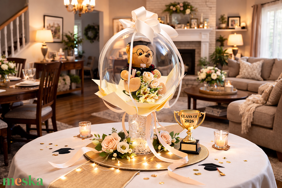 Ballagási macis ballonos csokor �  különleges ballagási ajándék, diplomaosztó ajándék - otthon & életmód - virágdekoráció - virágok - virágcsokor - Meska.hu