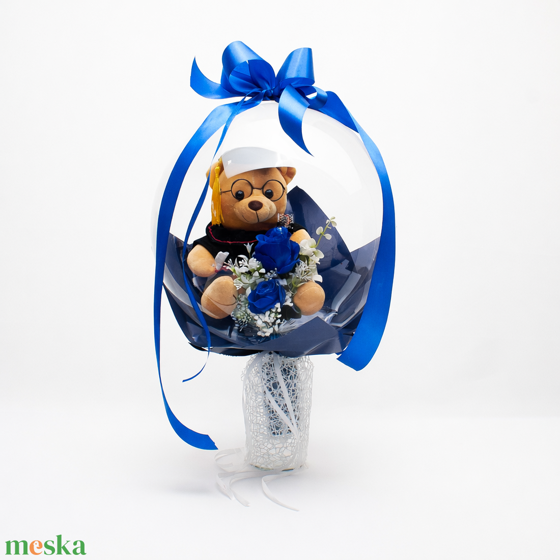 Ballagási macis ballonos csokor �  különleges ballagási ajándék, diplomaosztó ajándék - otthon & életmód - virágdekoráció - virágok - virágcsokor - Meska.hu