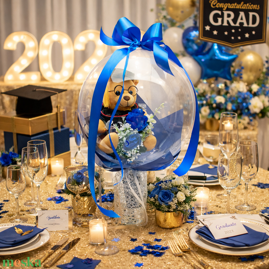 Ballagási macis ballonos csokor �  különleges ballagási ajándék, diplomaosztó ajándék - otthon & életmód - virágdekoráció - virágok - virágcsokor - Meska.hu