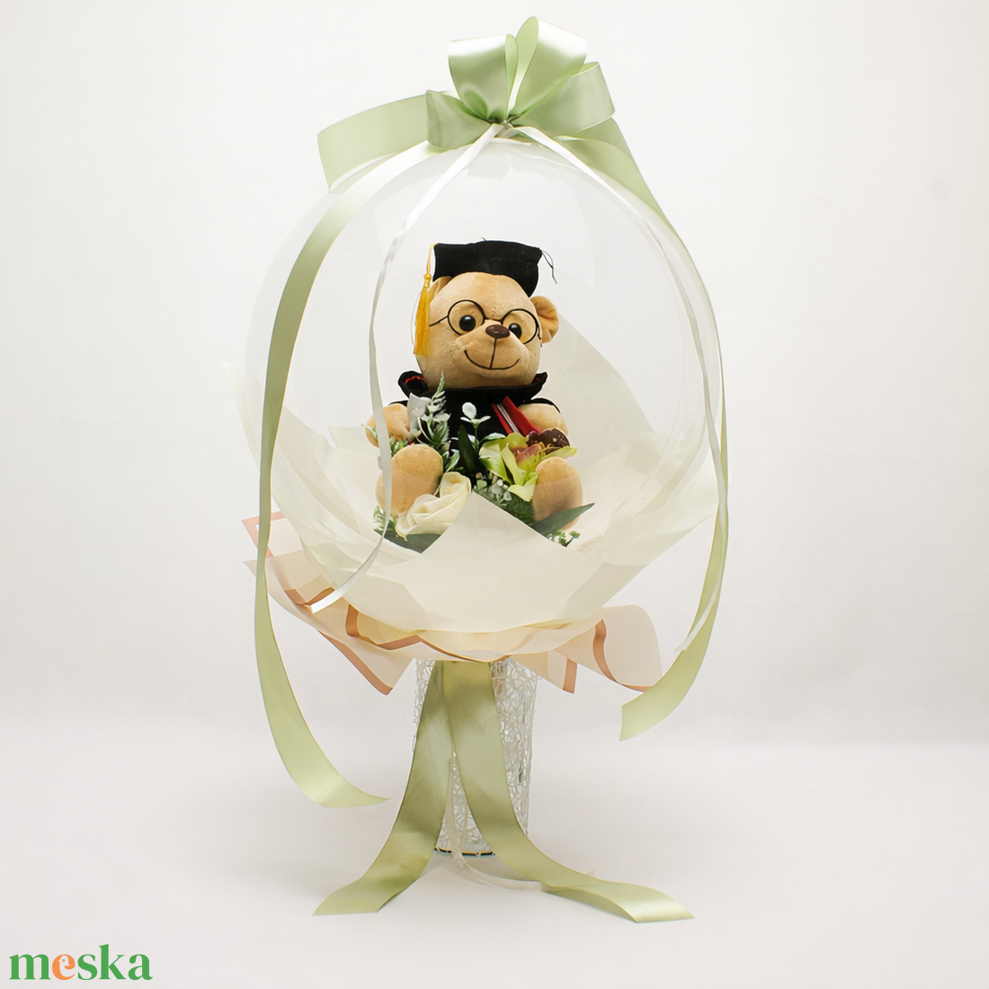 Ballagási macis ballonos csokor �  különleges ballagási ajándék, diplomaosztó ajándék - otthon & életmód - virágdekoráció - virágok - virágcsokor - Meska.hu