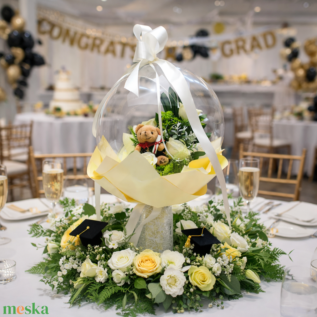 Ballagási macis ballonos csokor �  különleges ballagási ajándék, diplomaosztó ajándék - otthon & életmód - virágdekoráció - virágok - virágcsokor - Meska.hu