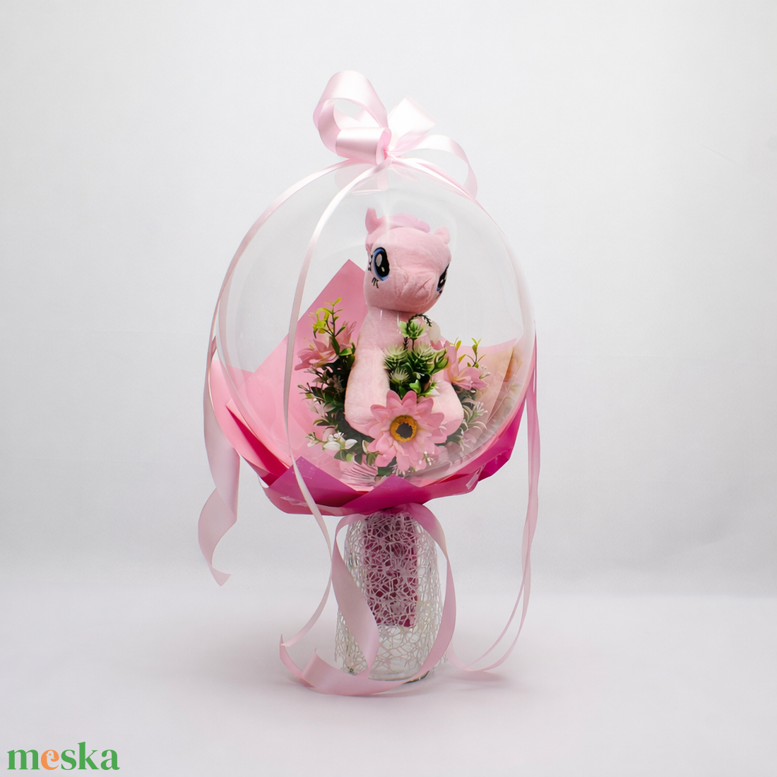 Lufiba zárt plüss unikornis csokor � ballagási ajándék lánynak - otthon & életmód - virágdekoráció - virágok - virágcsokor - Meska.hu