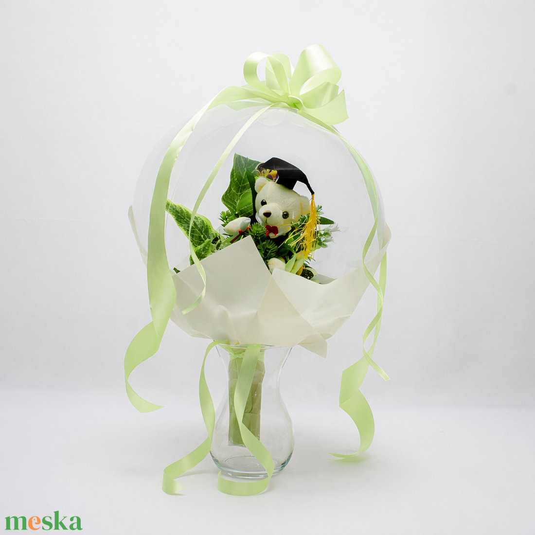 Ballagási macis ballonos csokor �  különleges ballagási ajándék, diplomaosztó ajándék - otthon & életmód - virágdekoráció - virágok - virágcsokor - Meska.hu