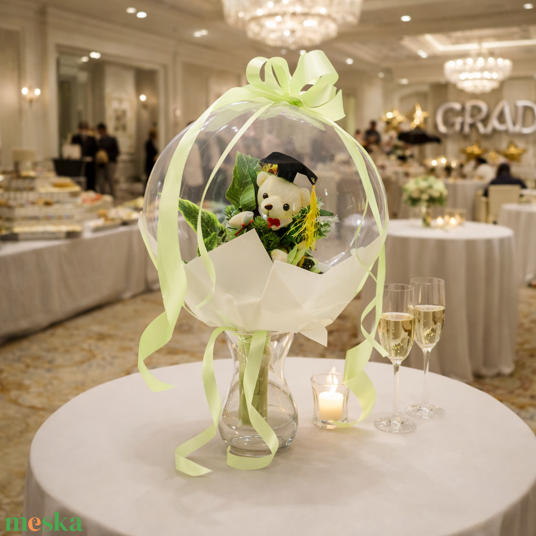 Ballagási macis ballonos csokor �  különleges ballagási ajándék, diplomaosztó ajándék - otthon & életmód - virágdekoráció - virágok - virágcsokor - Meska.hu