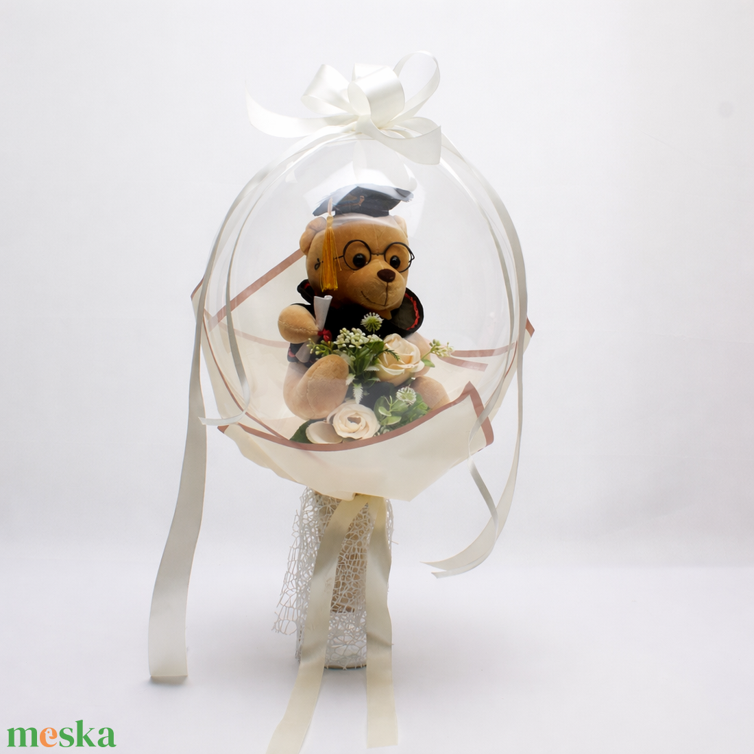 Ballagási macis ballonos csokor �  különleges ballagási ajándék, diplomaosztó ajándék - otthon & életmód - virágdekoráció - virágok - virágcsokor - Meska.hu